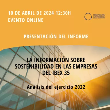 Presentación informe "La información sobre sostenibilidad en las empresas del IBEX 35"